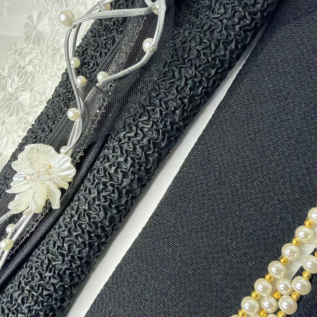 新品　帯締め　帯揚げ　半襟　重ね襟　セット　振袖用　2026年モデル品　黒