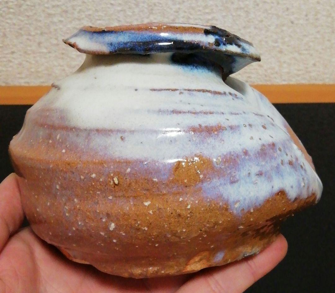 宇田川抱青作　萩焼　花入　共箱　花瓶