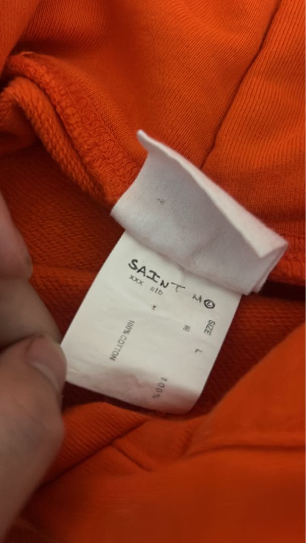 SAINT セントマイケル 25AW ベルベルジン パーカー オレンジ L