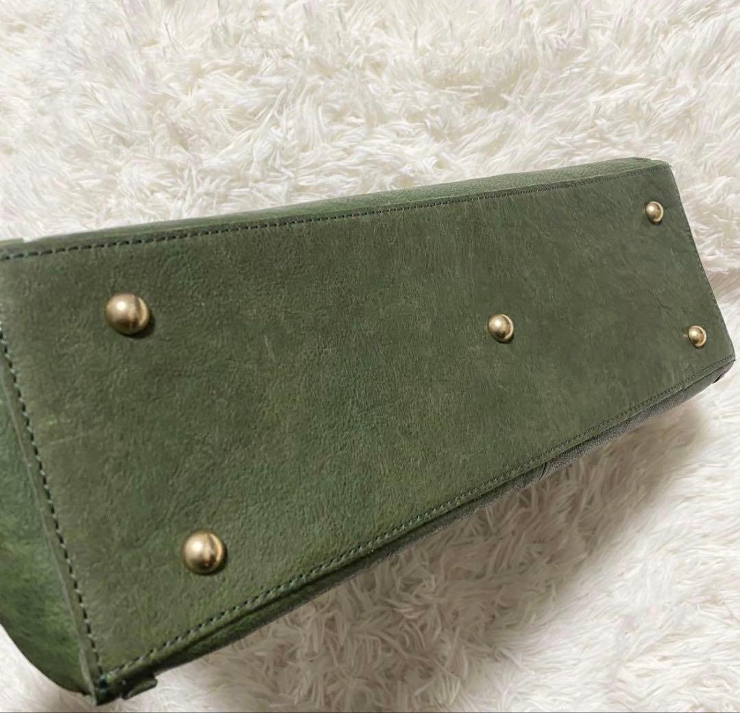 新品✨ DAKOTA ダコタ ハンドバッグ オーリオ ヌメ革 深緑 南京錠