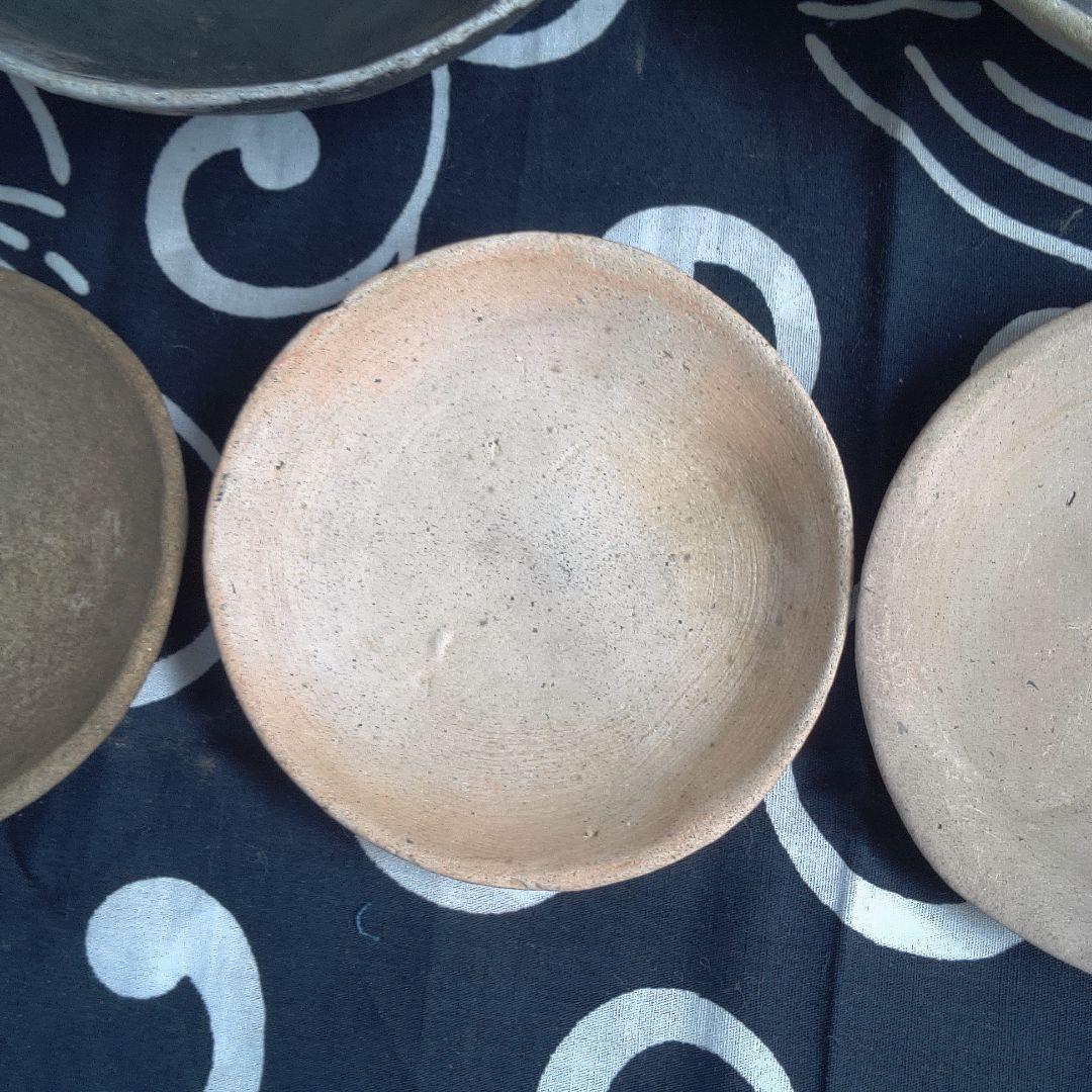 骨董１ 陶器製丸型皿5個セット中古