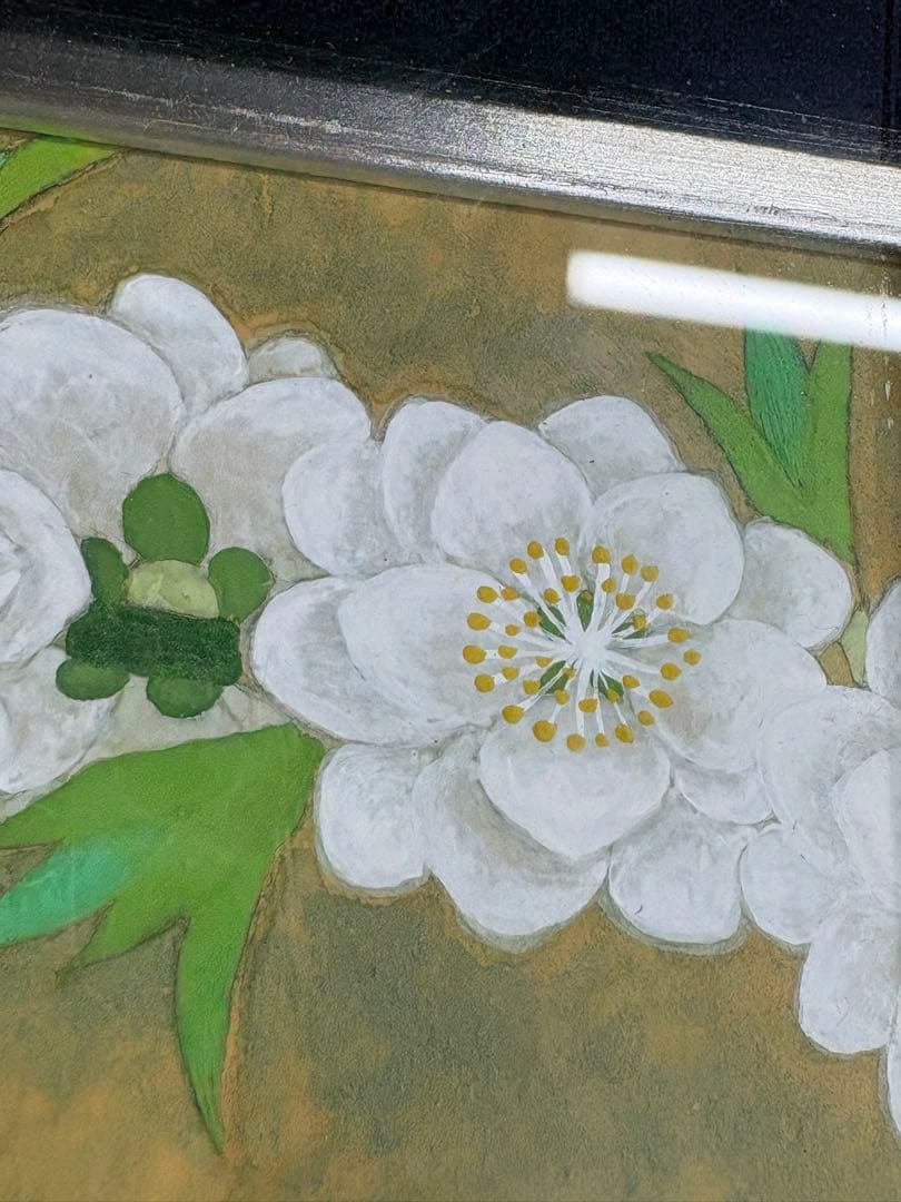 「春光」　土肥武雄　絵画　日本画　鳥　花