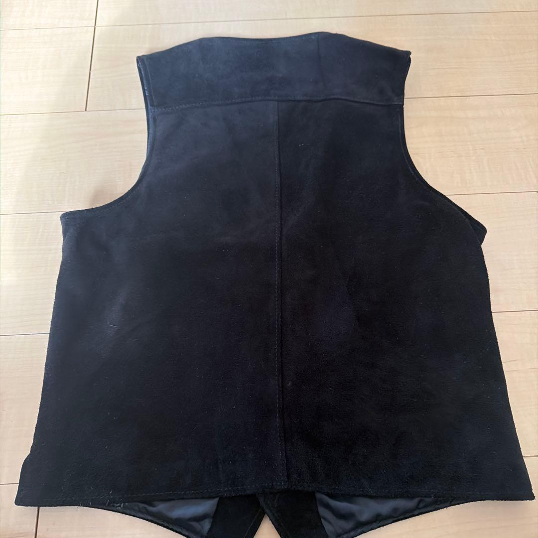 Schott vintage 黒 ブラック　スウェードベスト　くるみボタン