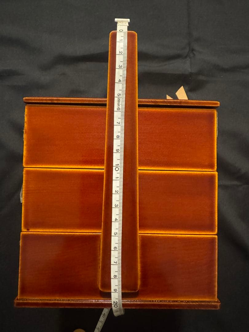 春慶塗 重箱 うるし塗装　三段持ち手付き 伝統工芸品 飛騨特産　未使用