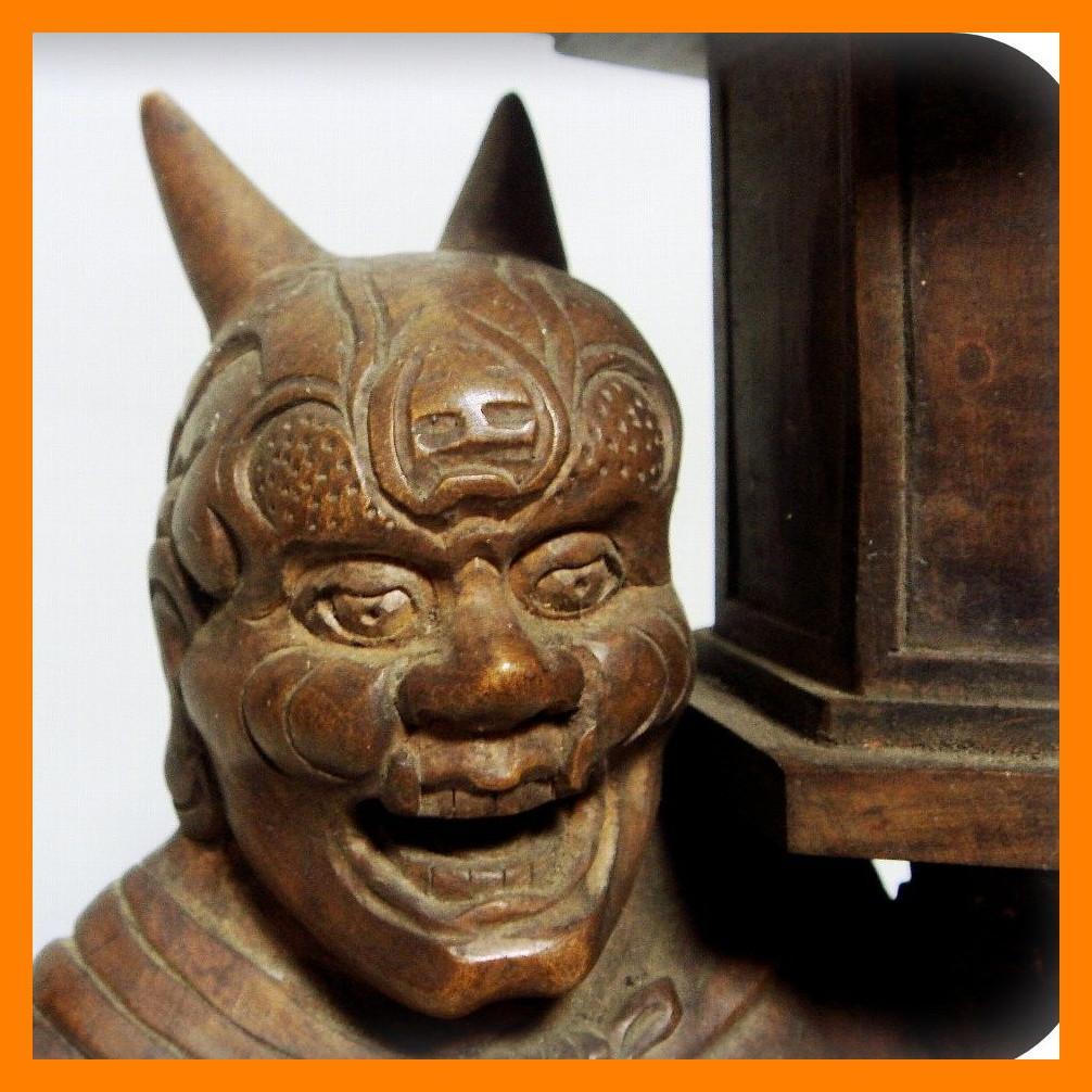 540『木彫 天燈鬼』　/骨董品 古美術 古玩 アンティーク