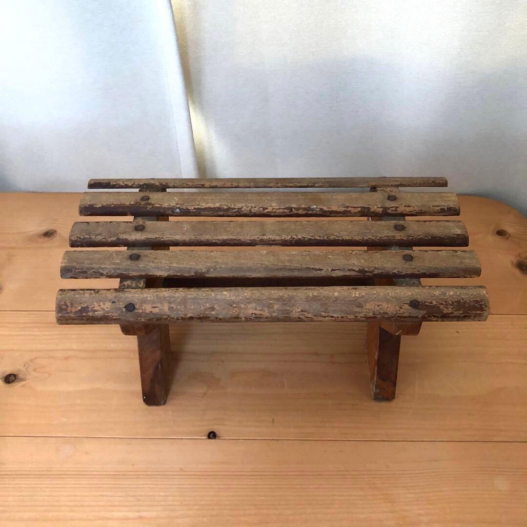 古い小さな踏み台　スツール　アンティーク　フランス　フットレスト　no.161