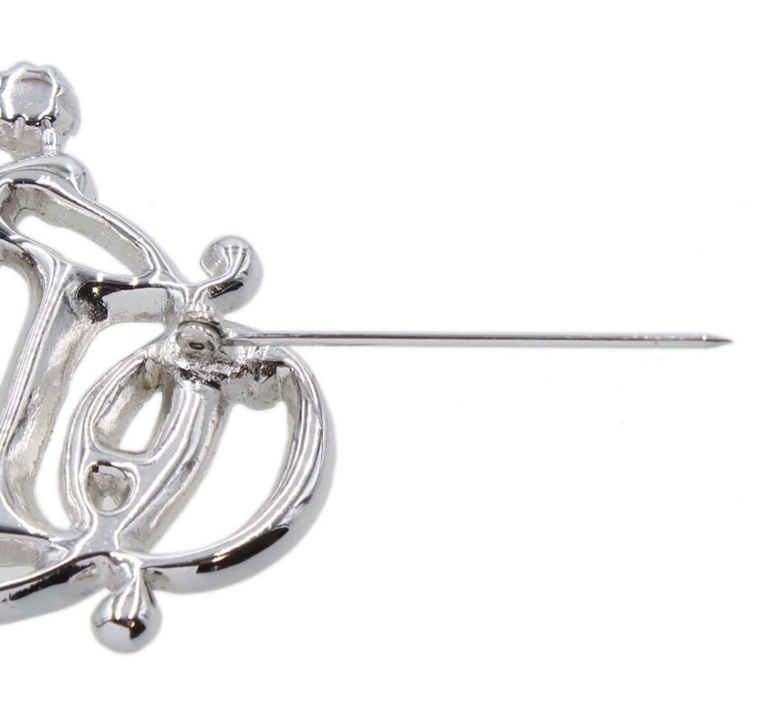 H2982 超美品!! クリスチャンディオール ラインストーン ブローチ