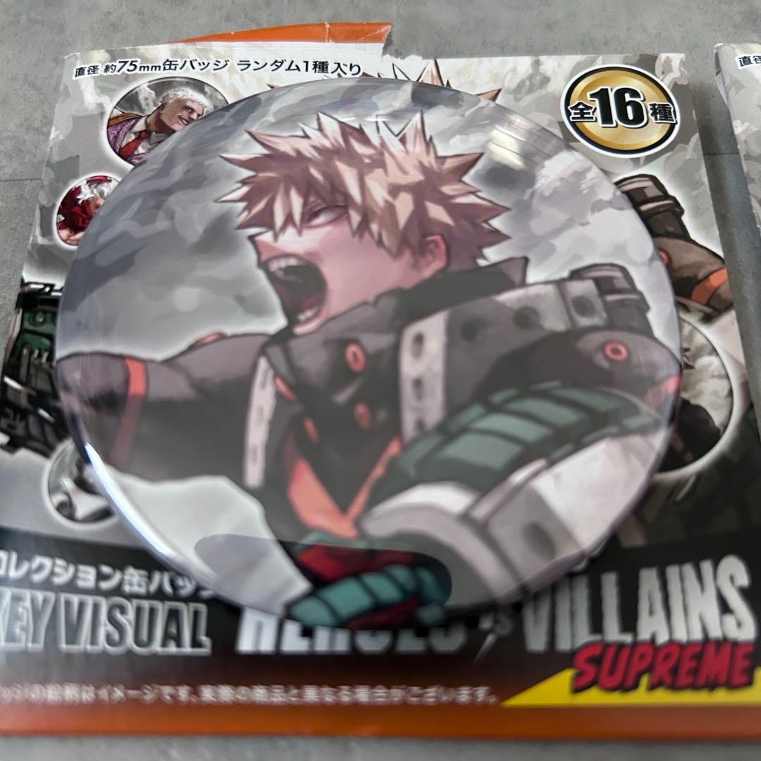 ヒロアカ 原画展 パブミラー風アクリルステッカー 缶バッジコレクション 爆豪