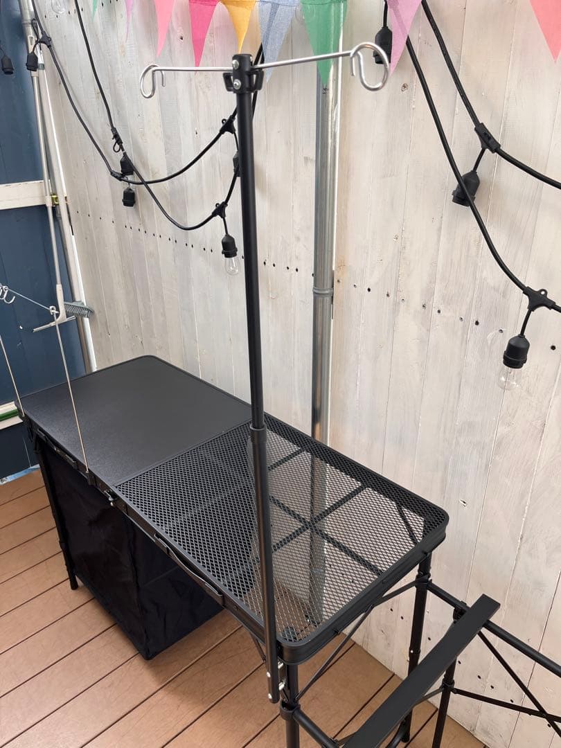 DOD クッキングキング キッチンテーブル 耐熱メッシュ 収納棚付き