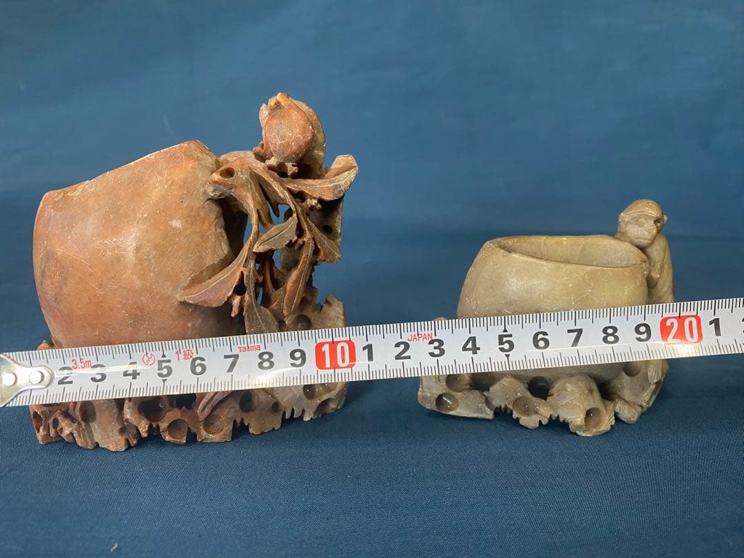 中国美術　置物　入れ物　石　骨董　アンティーク