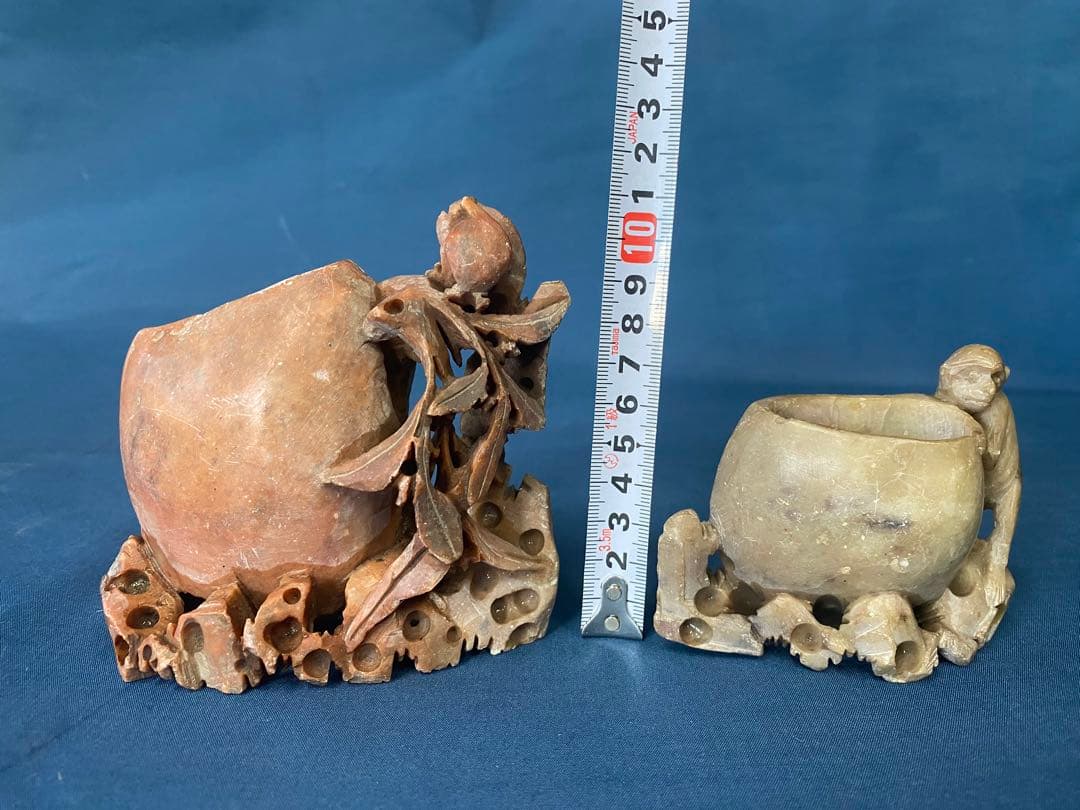 中国美術　置物　入れ物　石　骨董　アンティーク