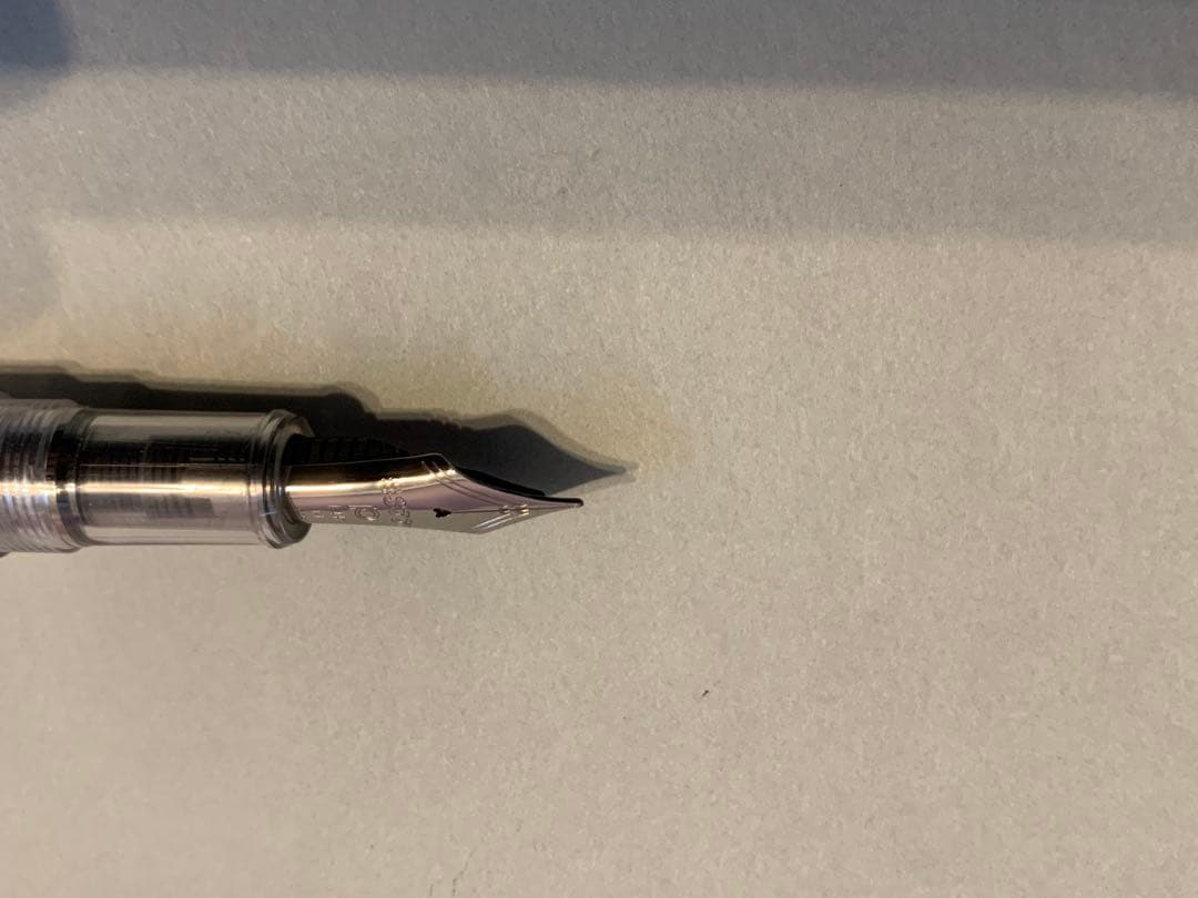 プラチナ３７７６　クリア 万年筆 金メッキペン先