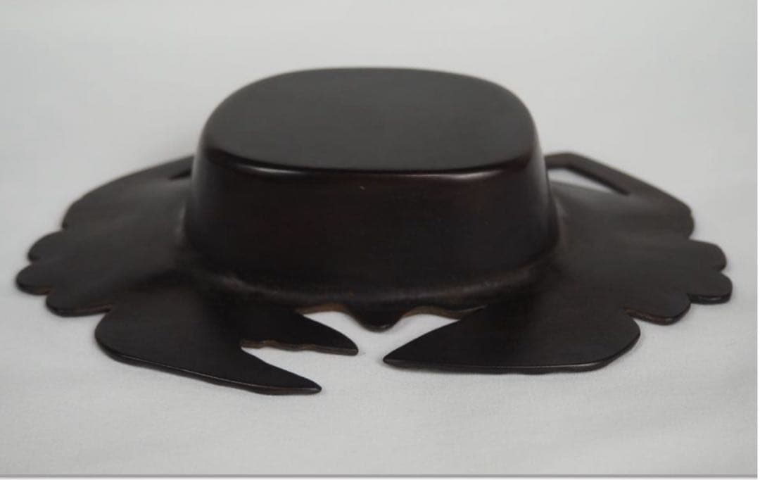 送料無料　作家物　蟹形古銅灰皿　未使用検/銀瓶鉄瓶茶托茶壺古錫玉川堂高岡佐渡銅器