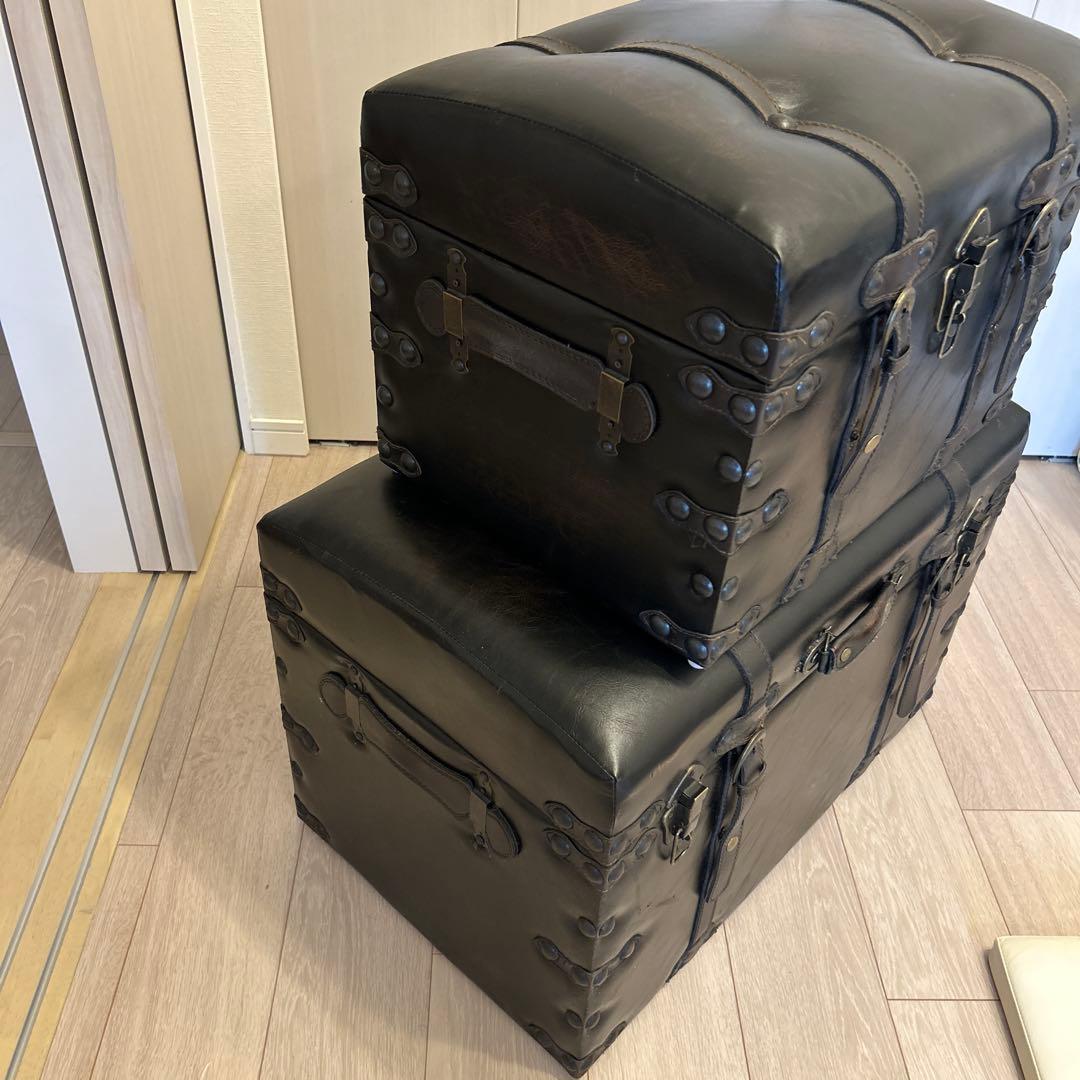 アンティーク調　宝箱　スツール　収納　トランクBOX