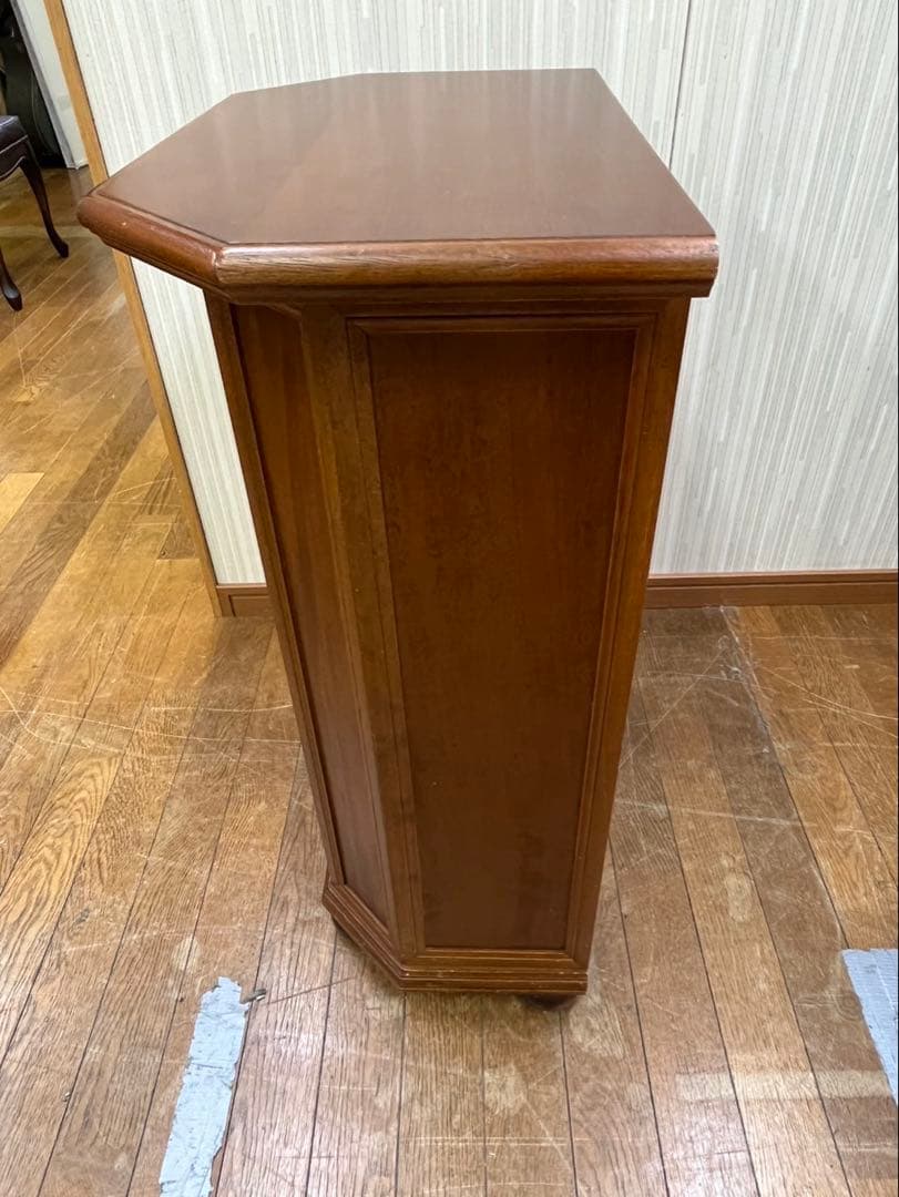 アンティーク家具 木製 イタリア 象嵌 電話台 サイドテーブル チェスト