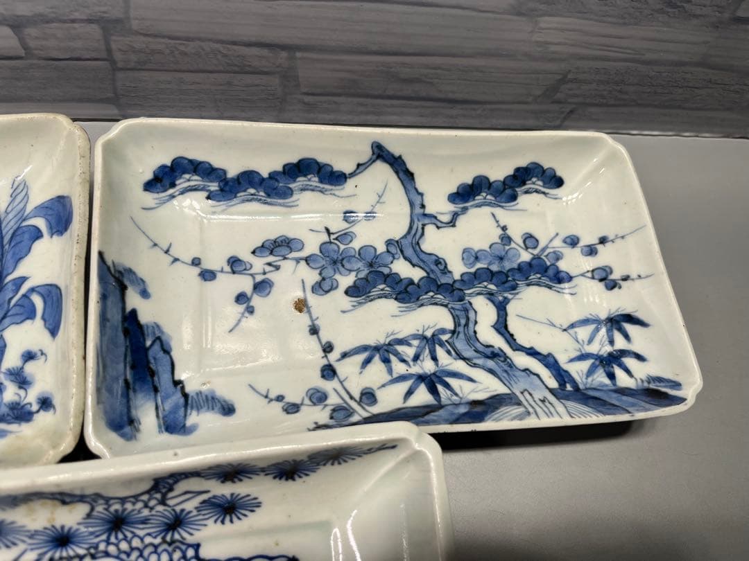 古伊万里　染付　長皿　五枚