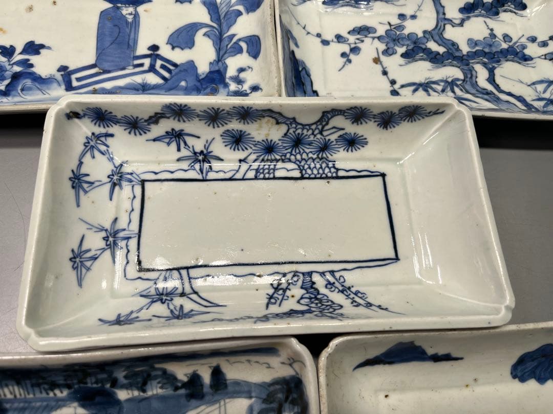 古伊万里　染付　長皿　五枚