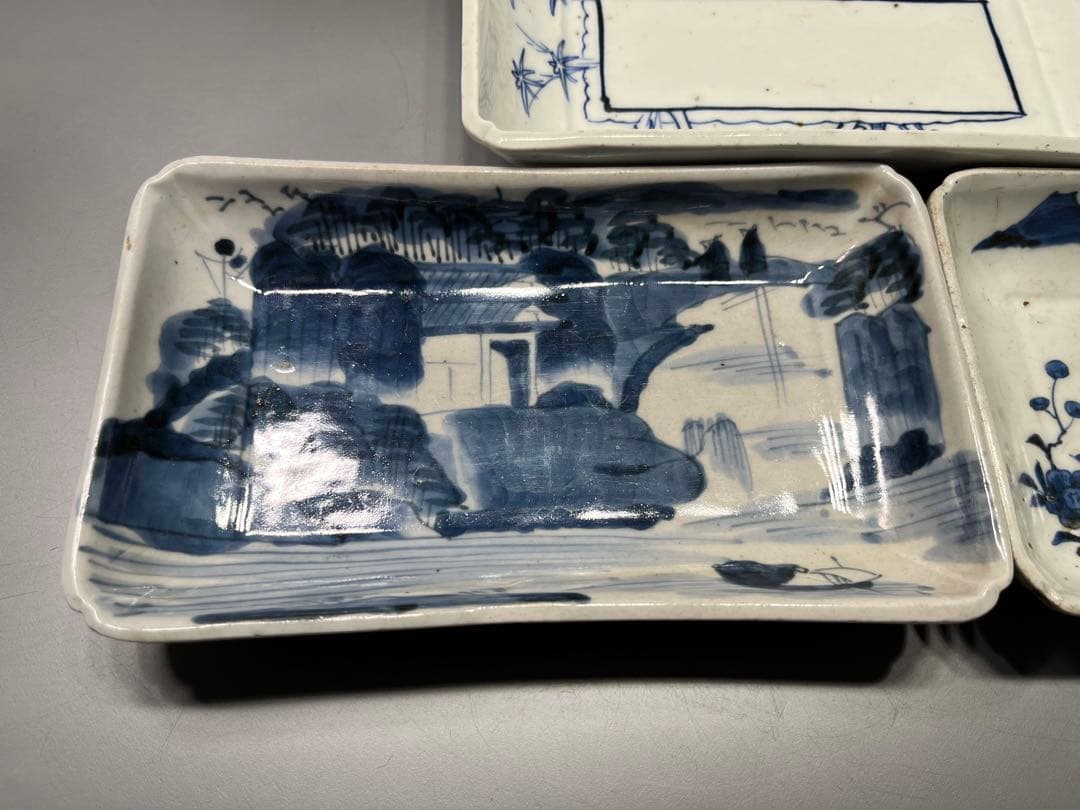 古伊万里　染付　長皿　五枚