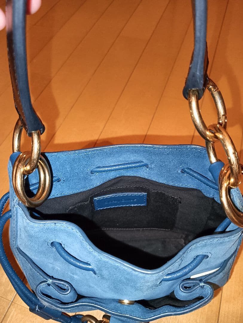 Chloé ネイビーブルー スエード ショルダーバッグ　2way