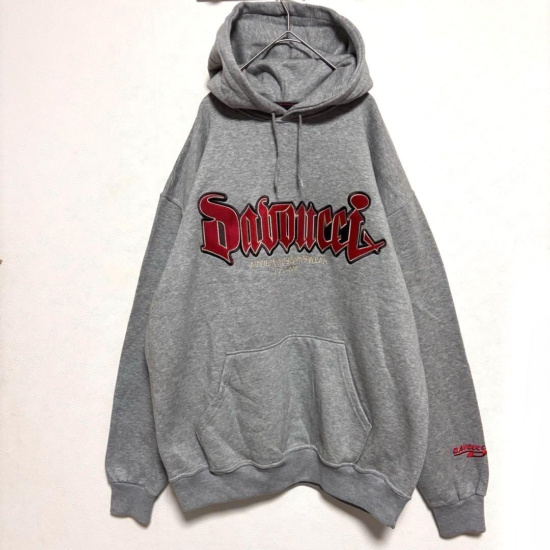 【新品タグ付】DAVOUCCIダヴォッチ パーカースウェット ロゴ刺繍　裏起毛