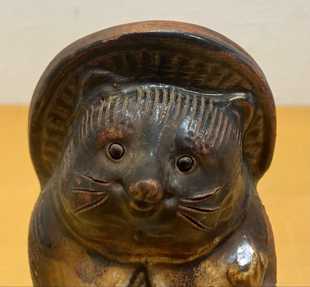 【たぬき/狸】縁起物　インテリア　オブジェ　工芸品　焼物　信楽焼？