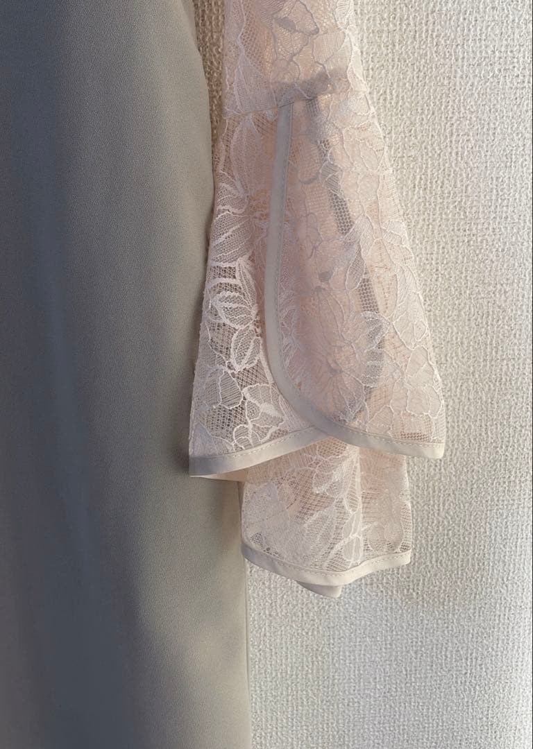 【niana】ベージュ×ミント　スリットドレス ノースリーブワンピース