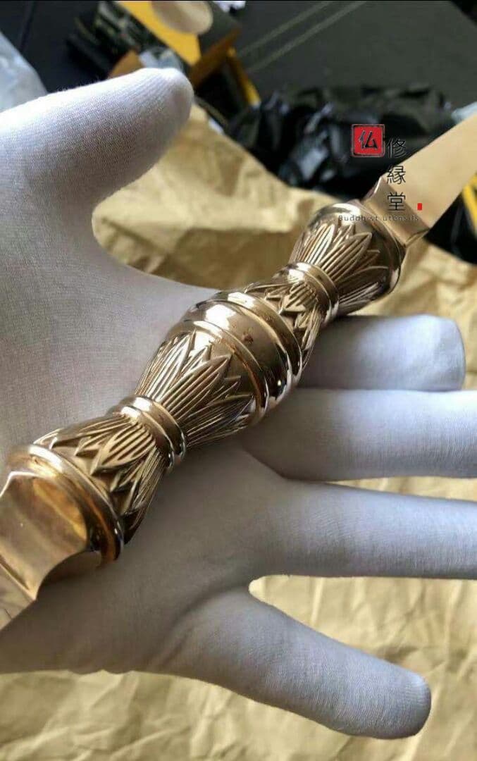 密教法具 真言宗 法器 独鈷杵 金剛杵 真鍮製 32cm