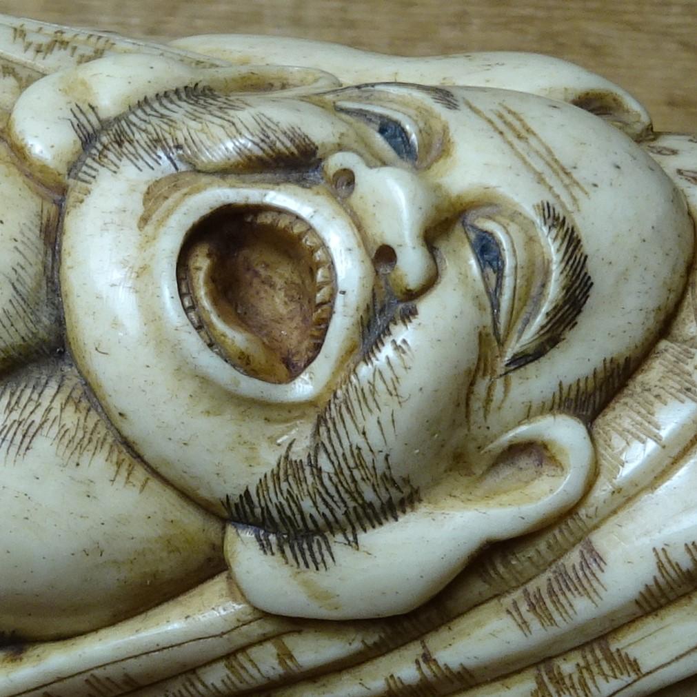 ま*ん様 七福神　細密彫刻　キズ、ヨゴレあり〼　根付　提げ物