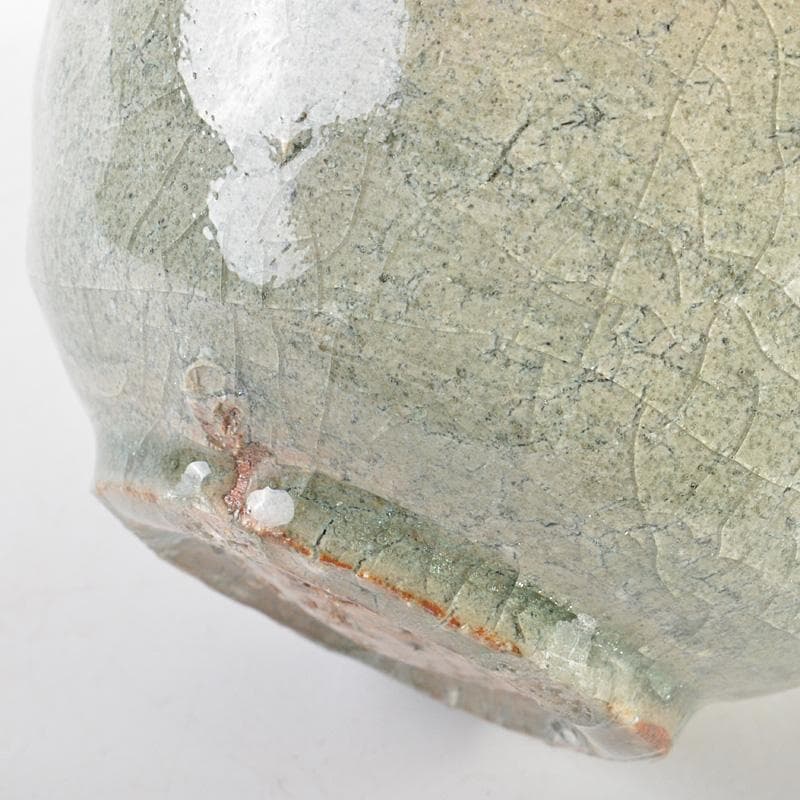 茶道具　登窯　木村盛和作　自然灰釉　茶碗　共布共箱　C　R7477