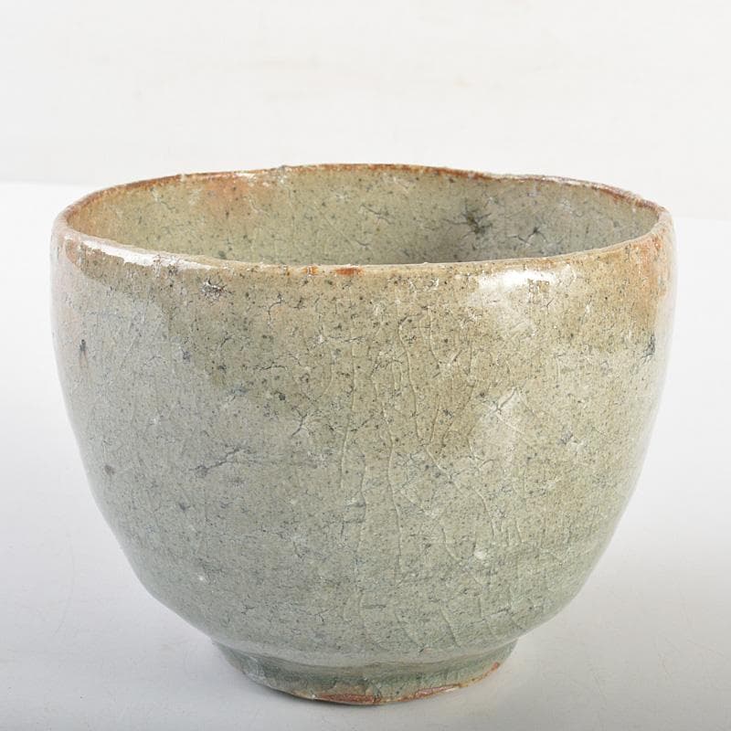 茶道具　登窯　木村盛和作　自然灰釉　茶碗　共布共箱　C　R7477