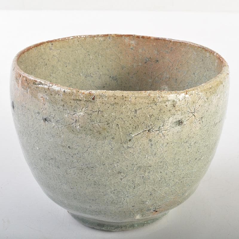 茶道具　登窯　木村盛和作　自然灰釉　茶碗　共布共箱　C　R7477