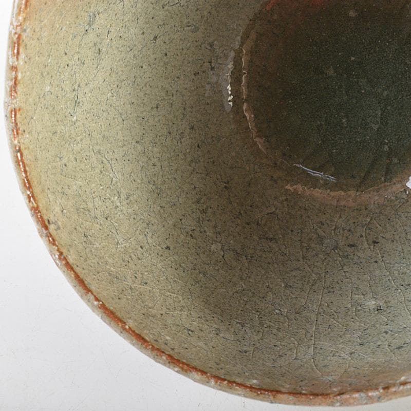 茶道具　登窯　木村盛和作　自然灰釉　茶碗　共布共箱　C　R7477