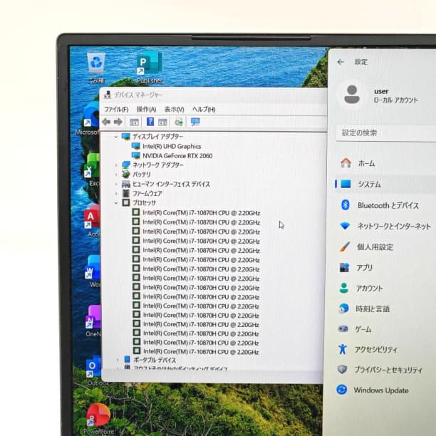 RTX2060 SSD1TB フルHD i7-10 32GB 15 マウス