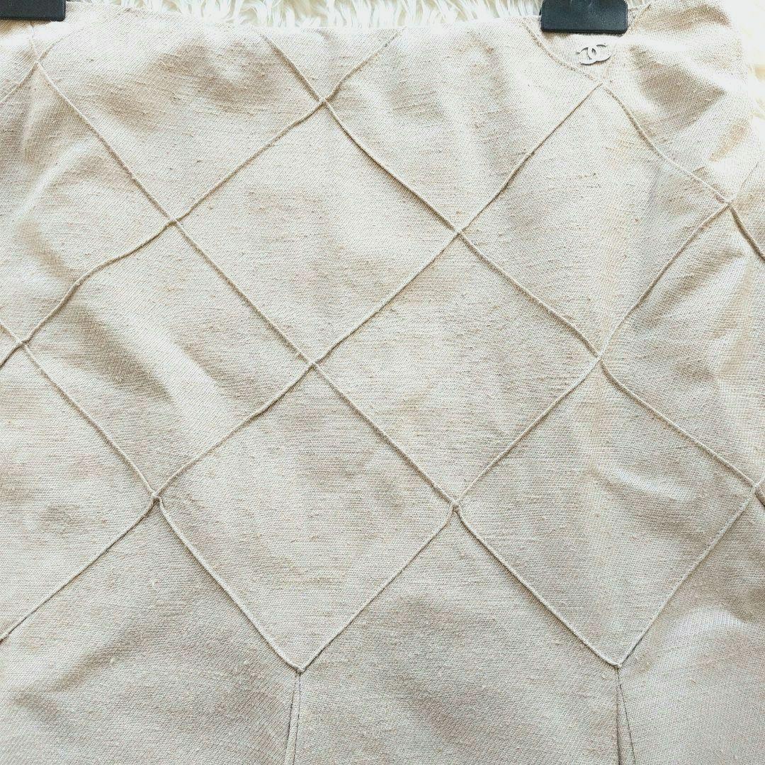 LeLe様　マトラッセスカート　ココボタン　フレア　シルク　ベージュ　40