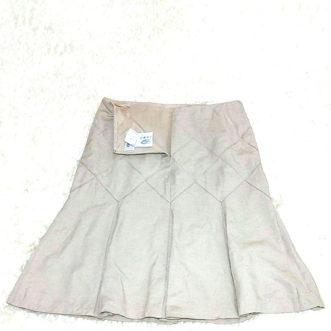 LeLe様　マトラッセスカート　ココボタン　フレア　シルク　ベージュ　40