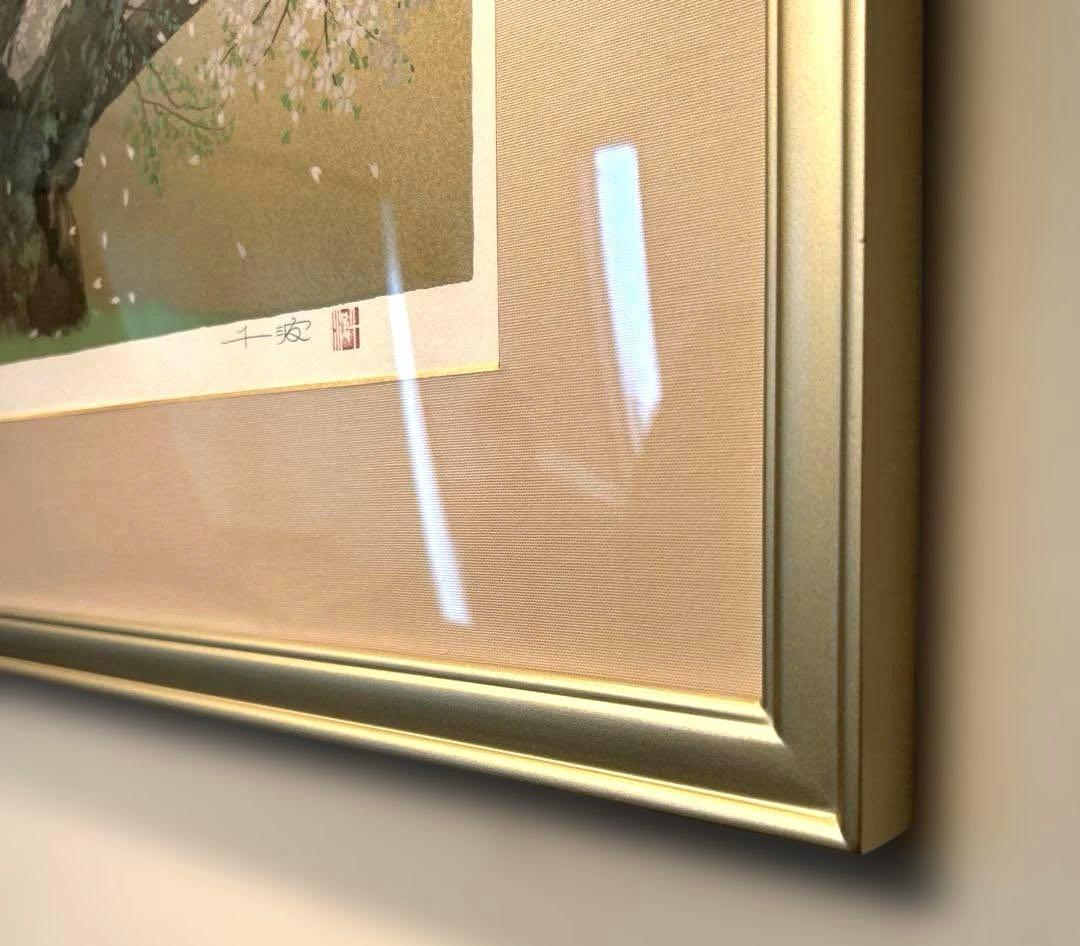 正規品激安）中島千波『淡墨桜』シルクスクリーン絵画版画