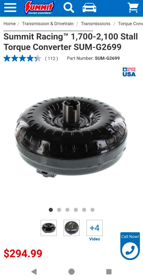 SUMMIT RACING シボレー　TH350 トルクコンバーター 新品