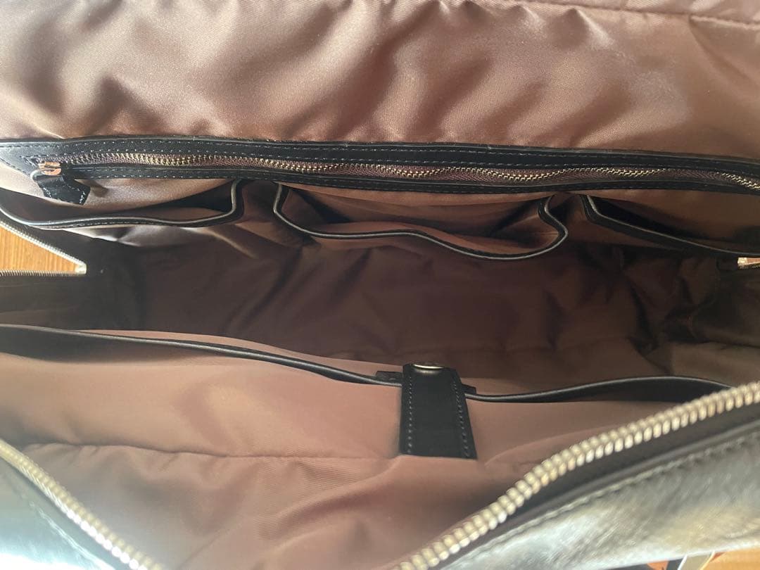 【未使用】万双　双鞣和地 シングルブリーフケース　ブラック　黒