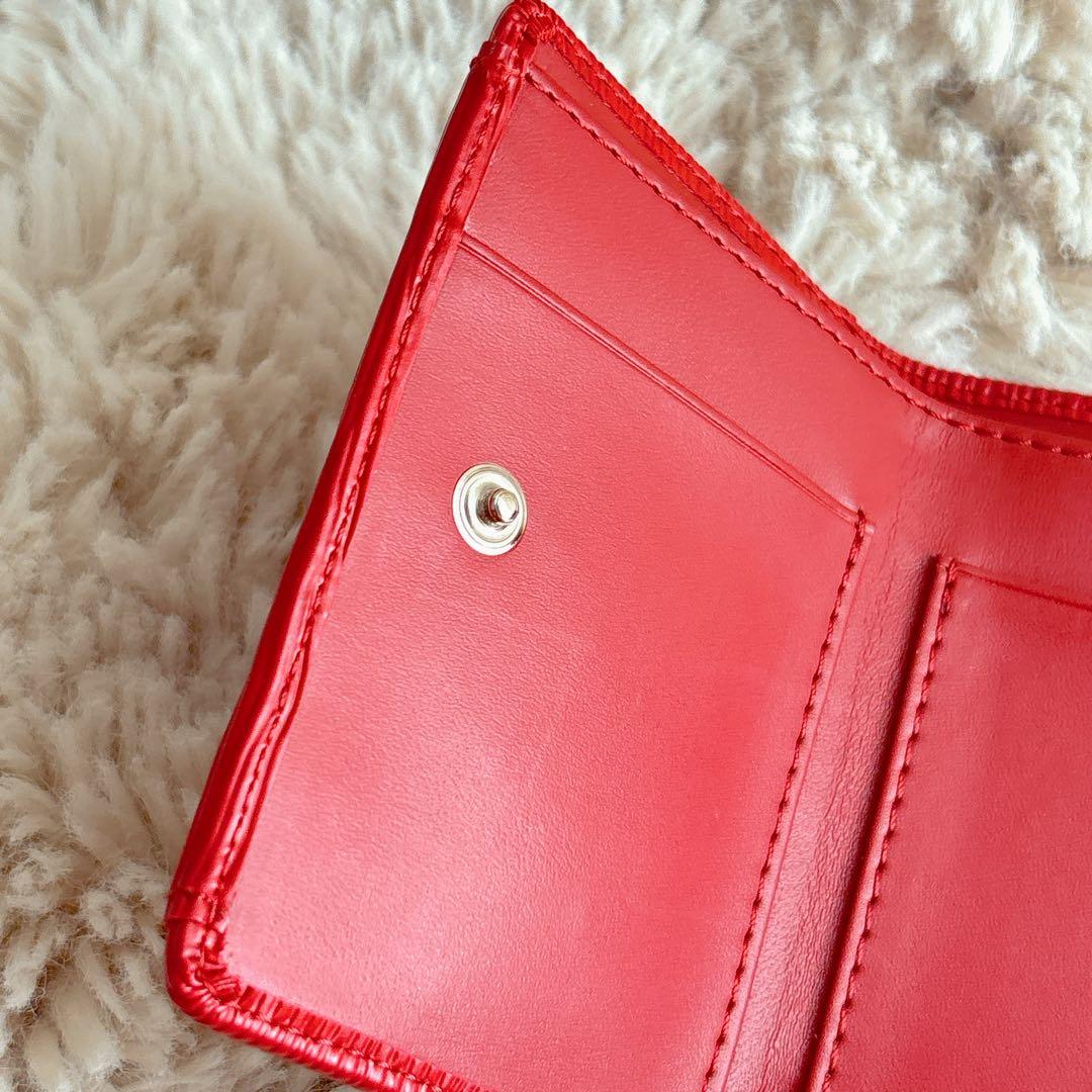 ヴィヴィアンウエストウッド 財布 三つ折り レッド オーブ ミニ財布 赤 レザー