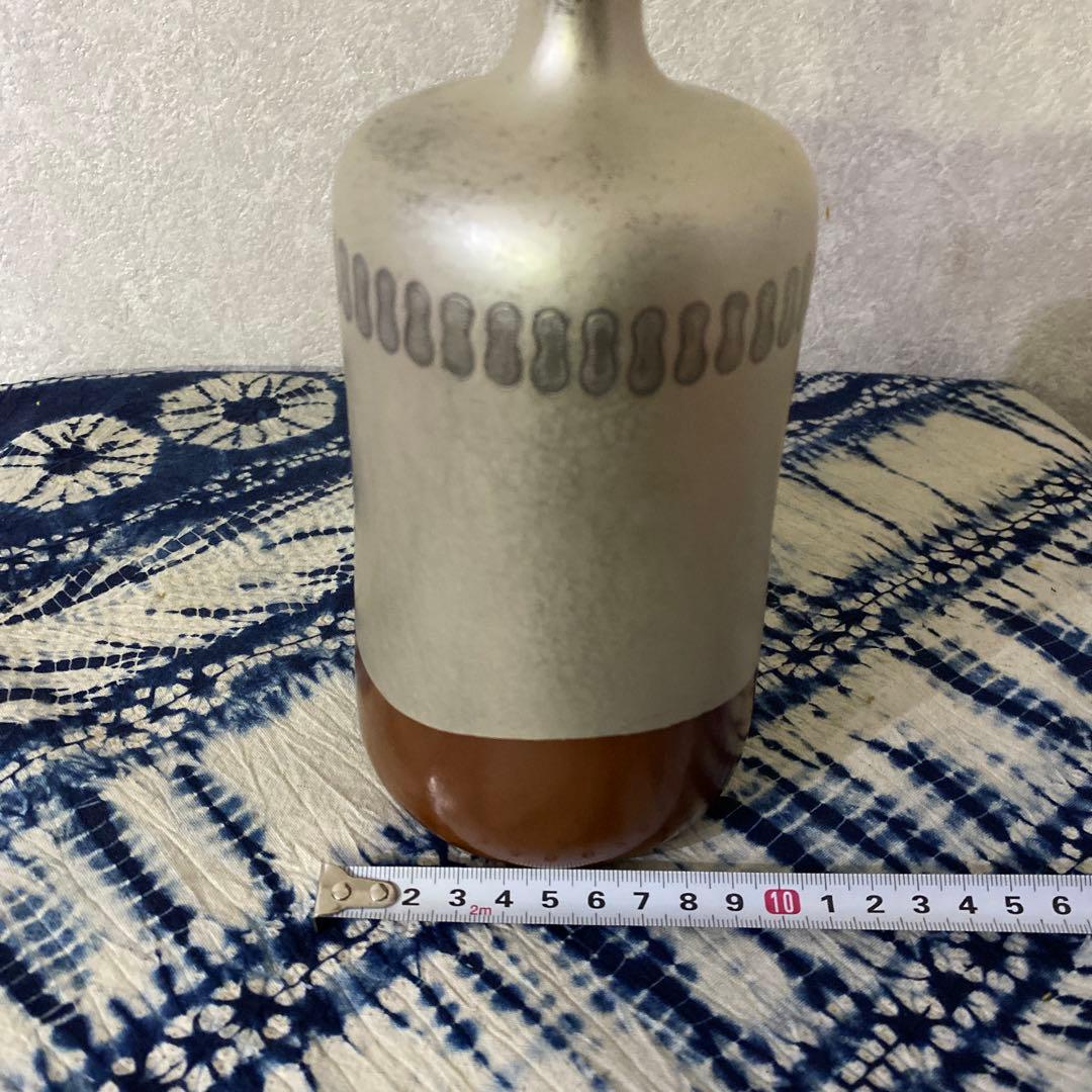 河内光昭作　銀製銅製　花瓶