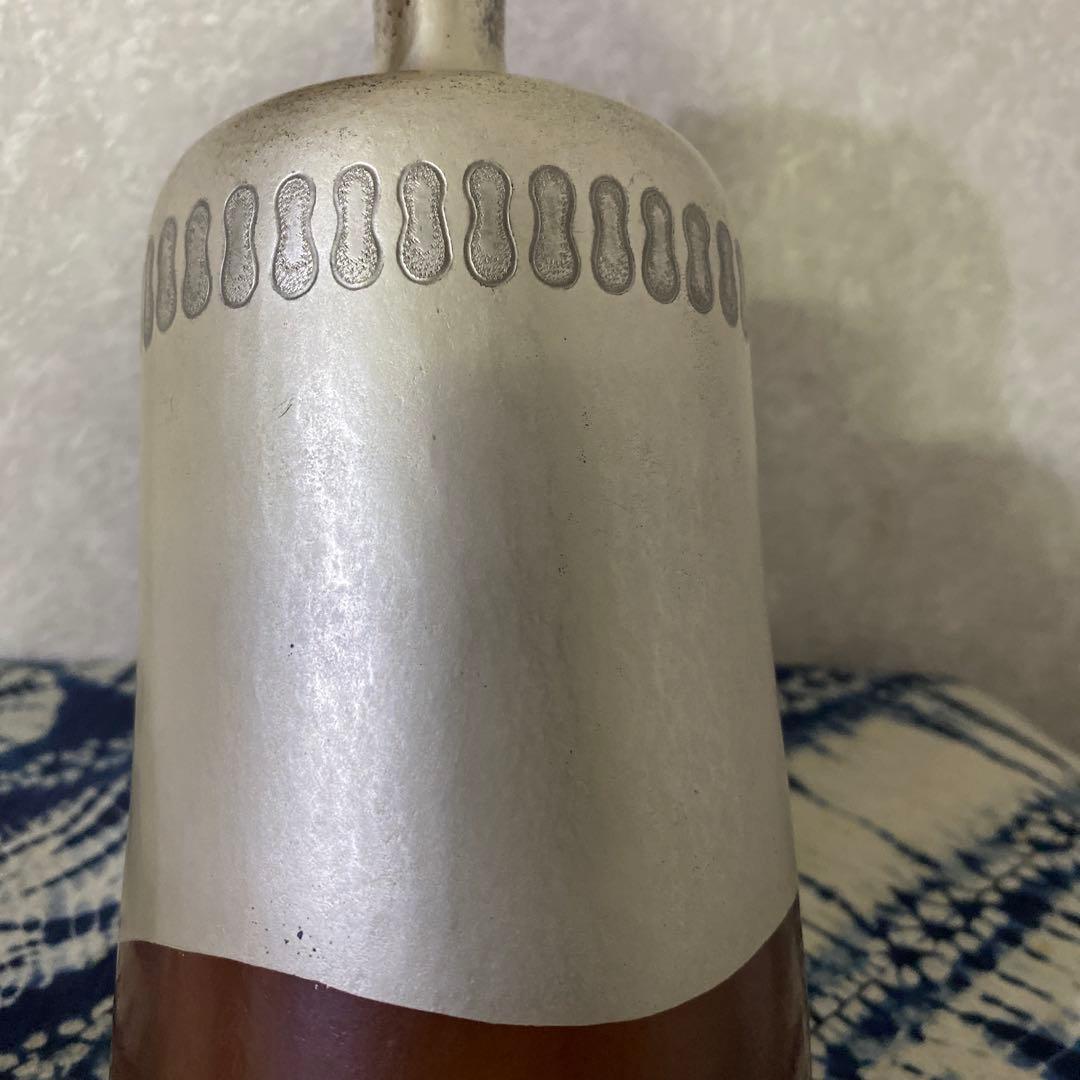 河内光昭作　銀製銅製　花瓶