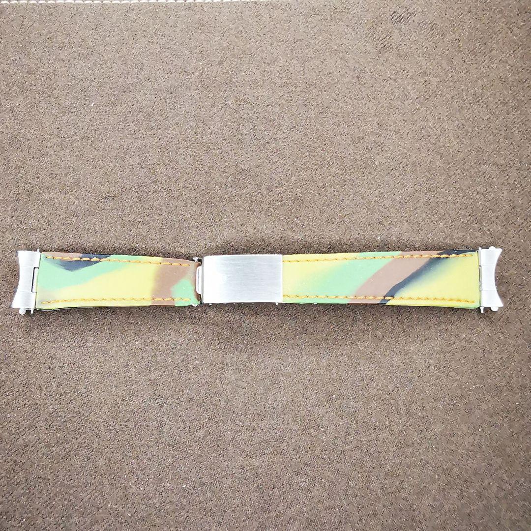 ロレックス純正クラスプ付きイタリア製カモフラージュ ラバーベルトFF幅20㍉