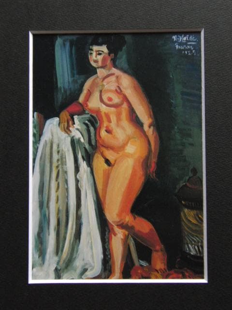 小出楢重、裸婦、希少な額装用画集より、新品高級額装付、状態良好