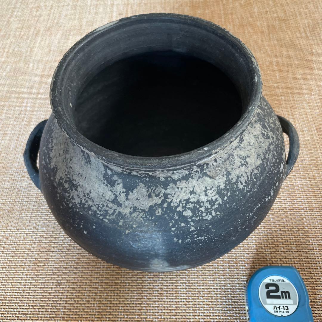 中国古美術　黒陶　壺　竜山文化　Chiping Black Pottery