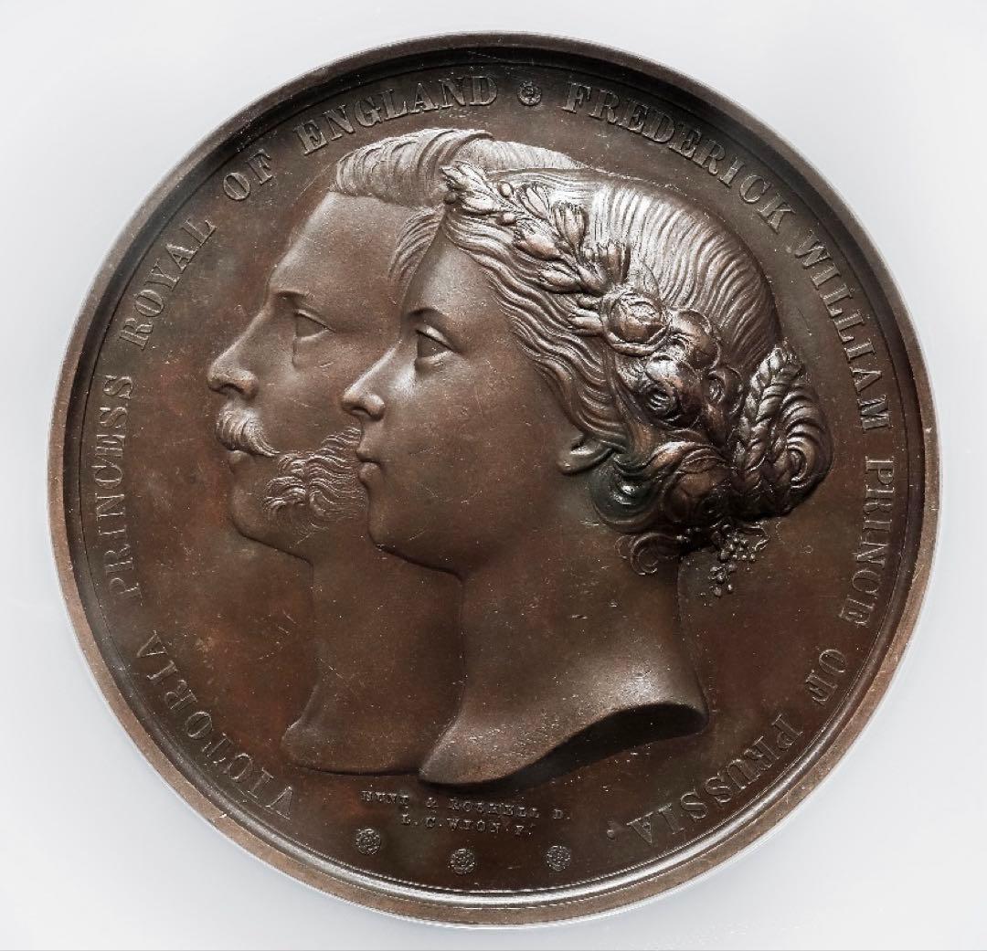 プリンセスヴィクトリアとフリードリヒ・ウィルヘルム 成婚記念メダル 1858年
