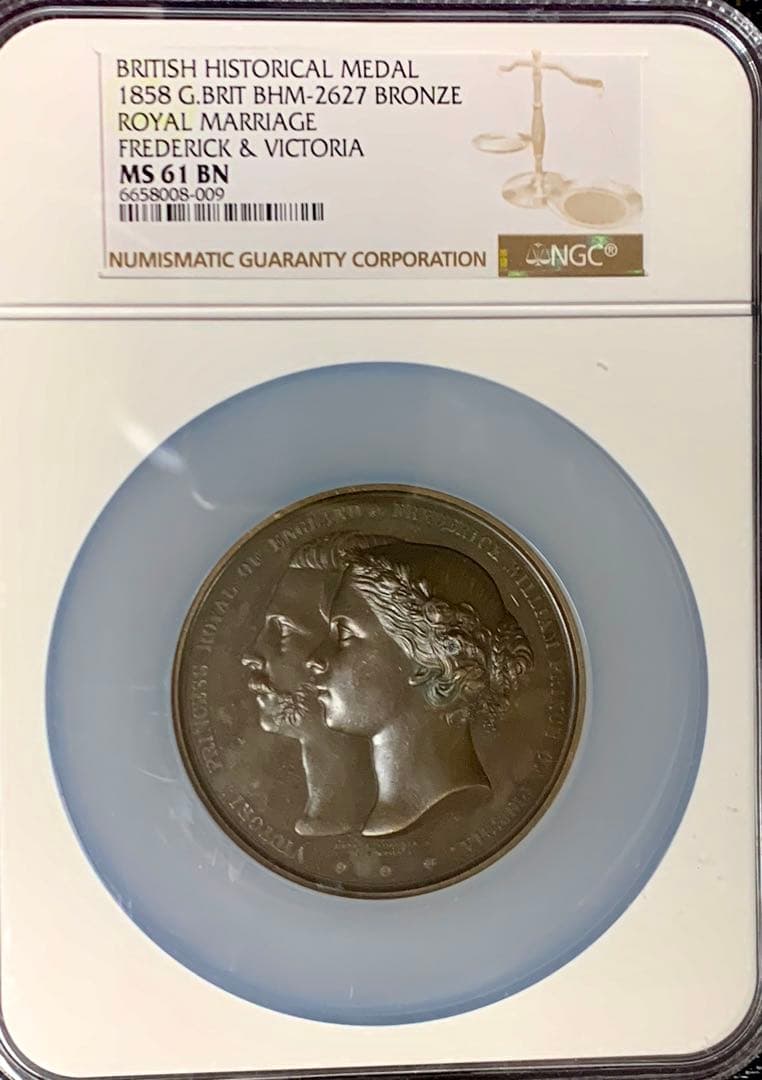 プリンセスヴィクトリアとフリードリヒ・ウィルヘルム 成婚記念メダル 1858年