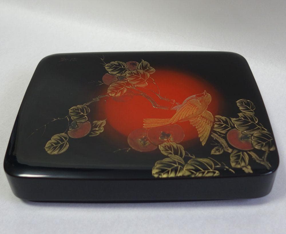 未使用 輪島塗 沈金 めじろ 硯箱