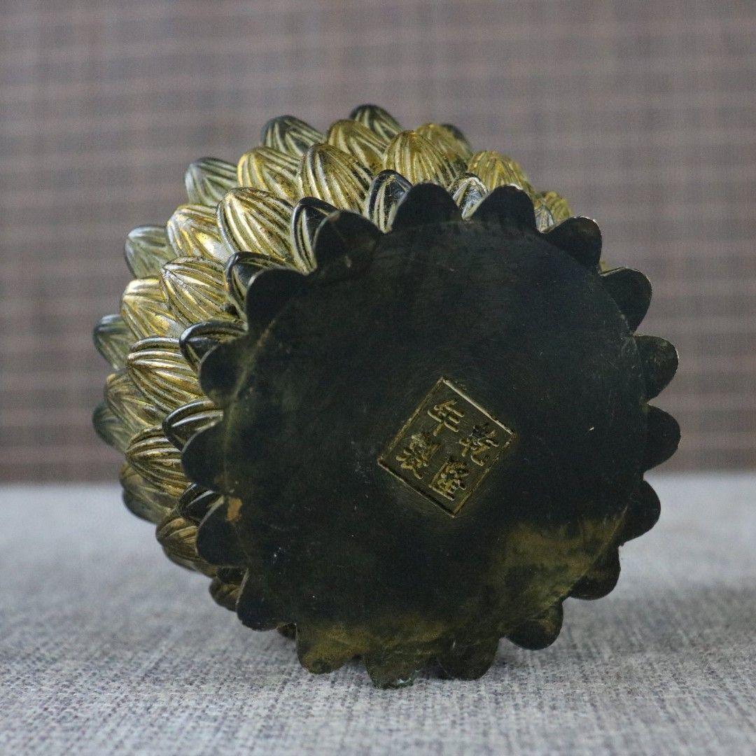 銅器 香炉 蓮華香炉 沈香檀香炉 香道具 装飾品 工芸品 置物