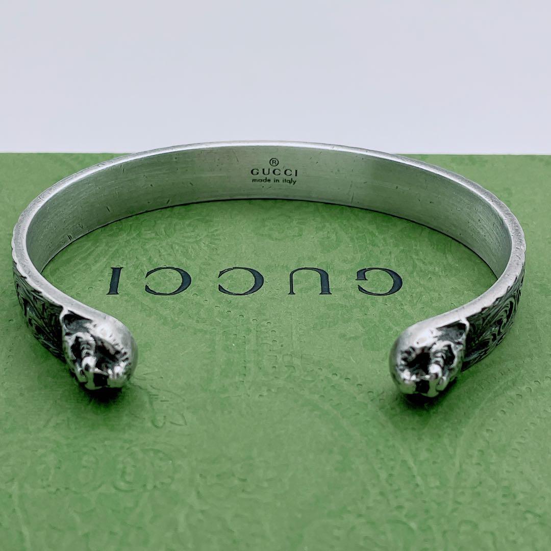GUCCI バングル　アラベスク　キャット　ブレスレット　シルバー