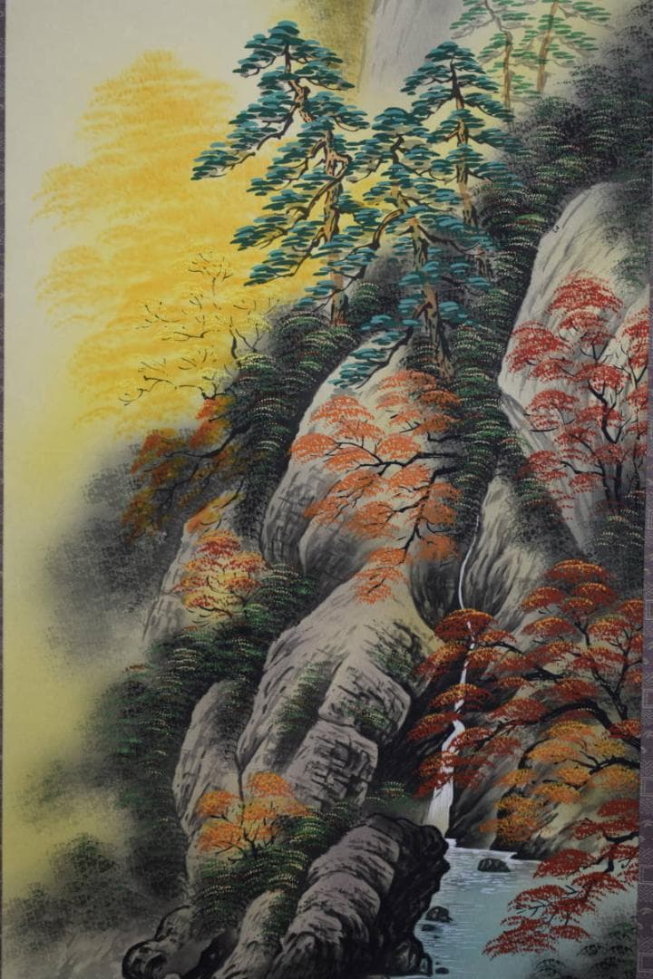 真作/高井一鳳/秋景山水図/布袋屋掛軸HE-903